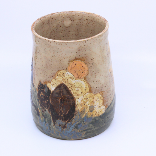 Bison and Autumn Aspen Vase