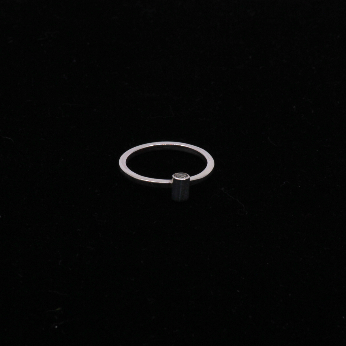 White Topaz Tube Ring