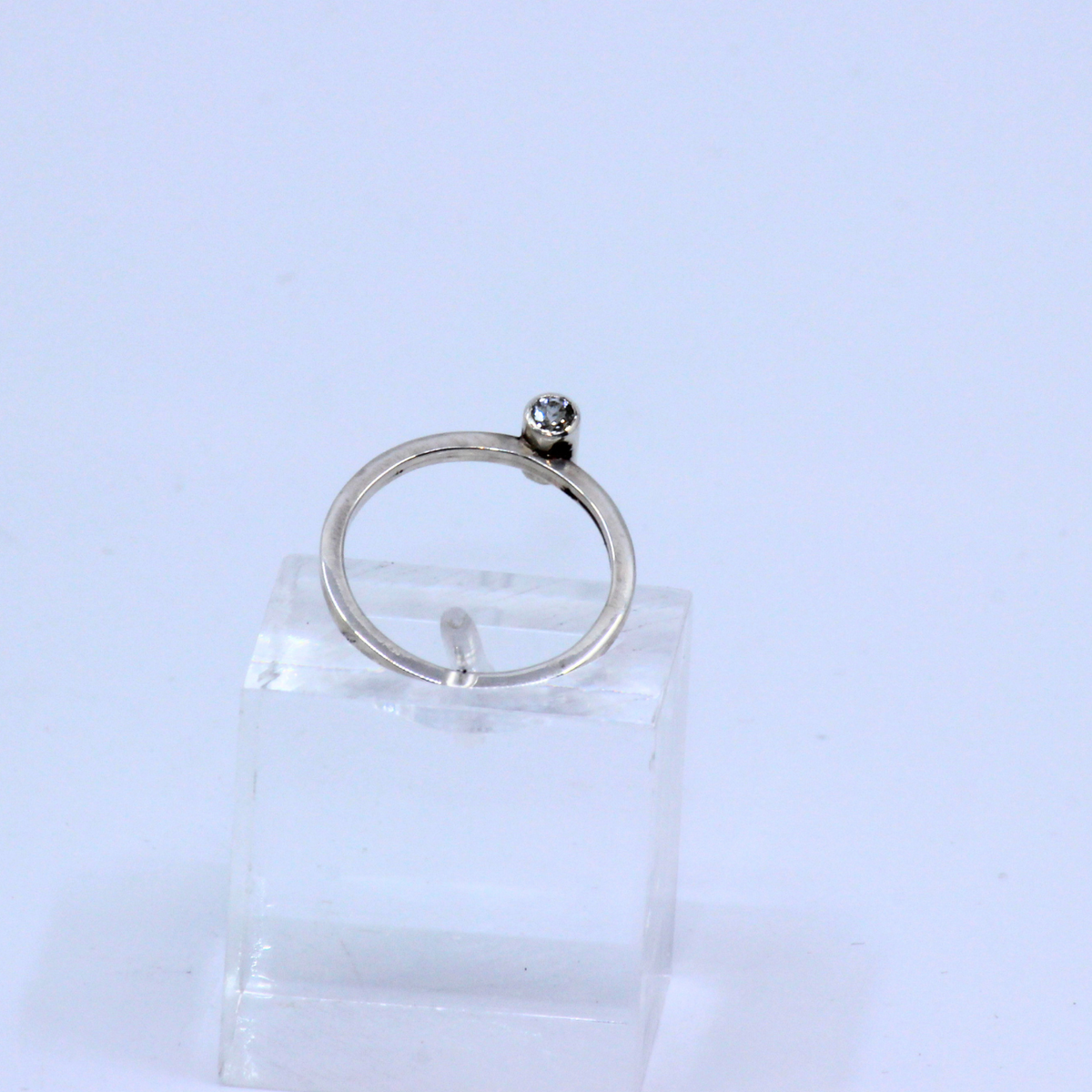 White Topaz Tube Ring