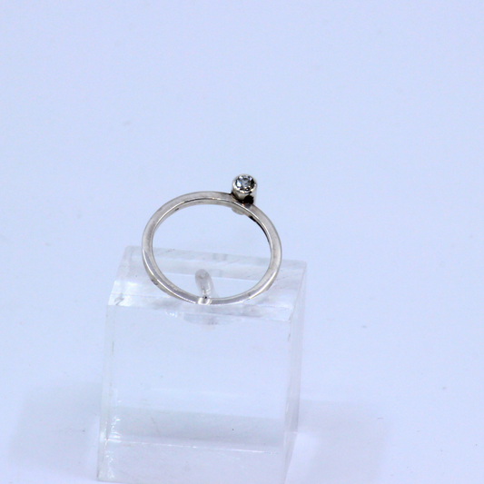 White Topaz Tube Ring