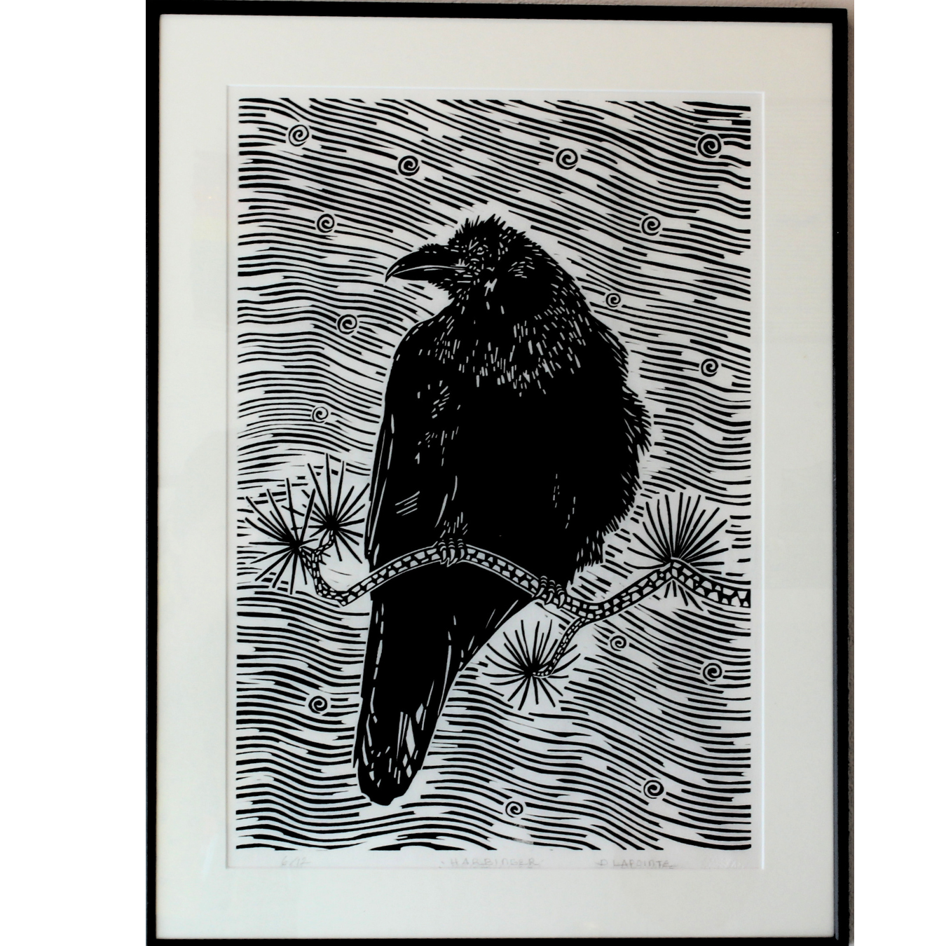 Harbinger- Woodcut print