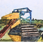Duck Boat 2 - Watercolour batik