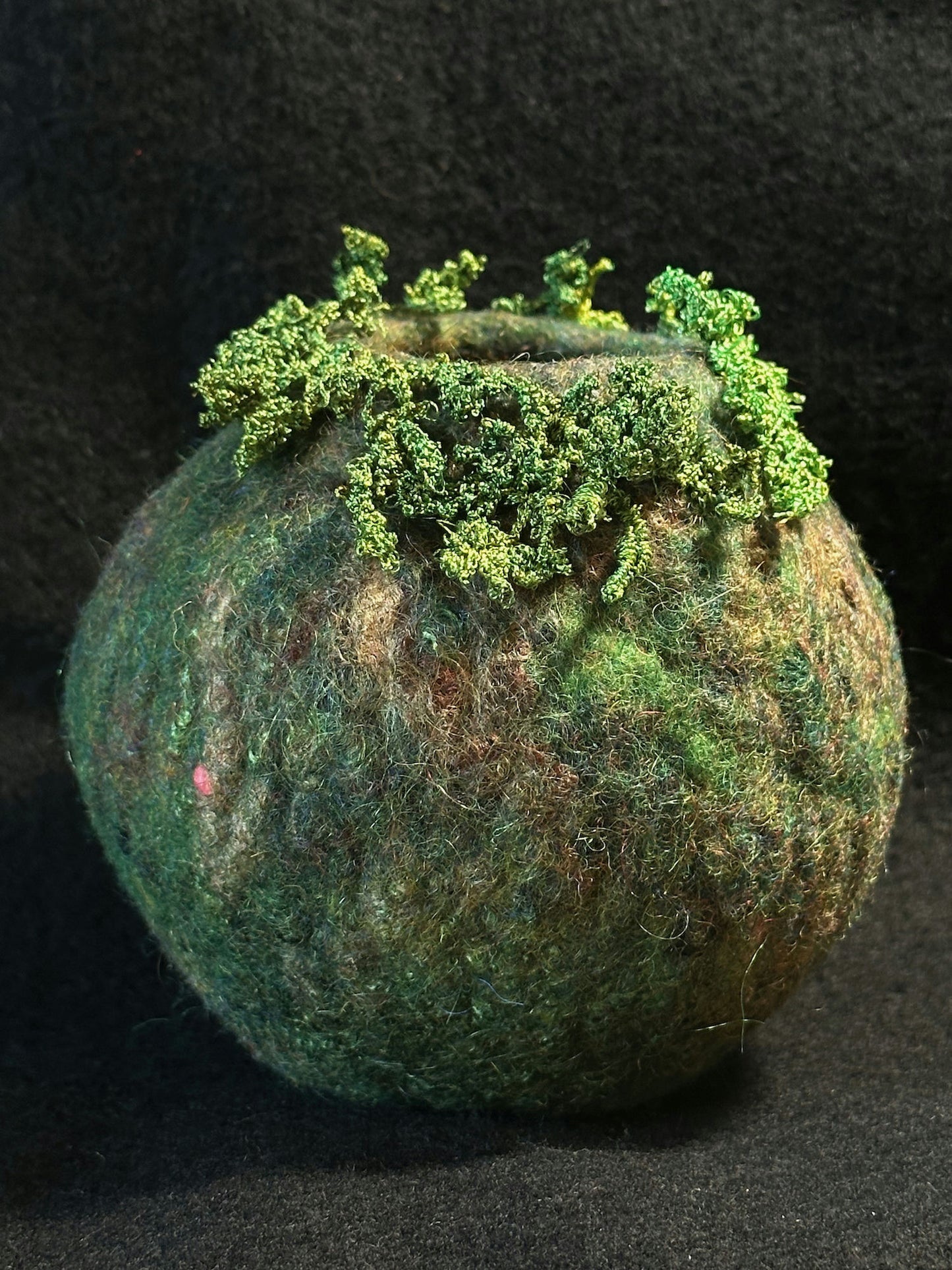 Moss Pot - Felted Pot