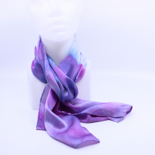 Lilac and Violet Silk Twill Scarf