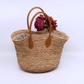 Red Flower Straw Braid Purse