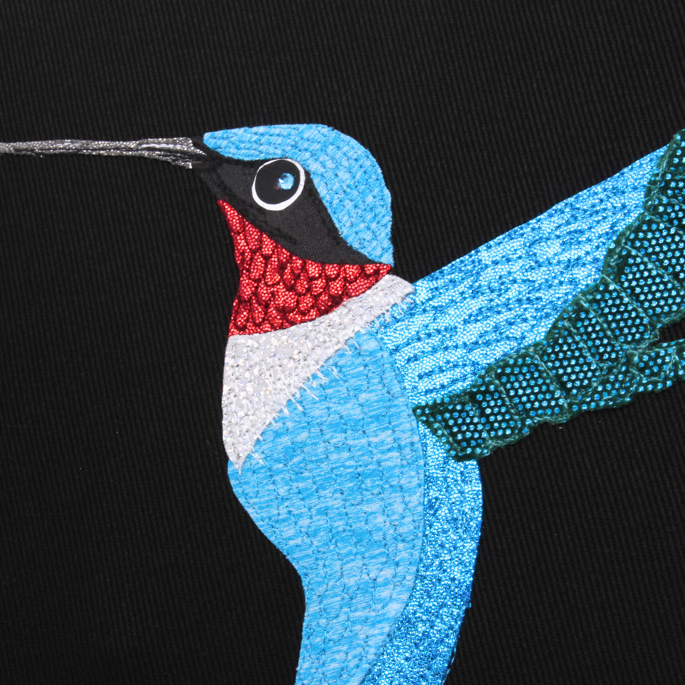 Humming Bird - Fabric Collage