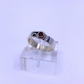 silver ring with red stone 