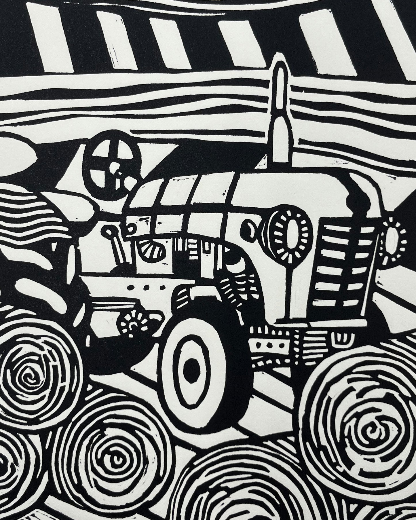 Sunday Morning - Framed Linocut
