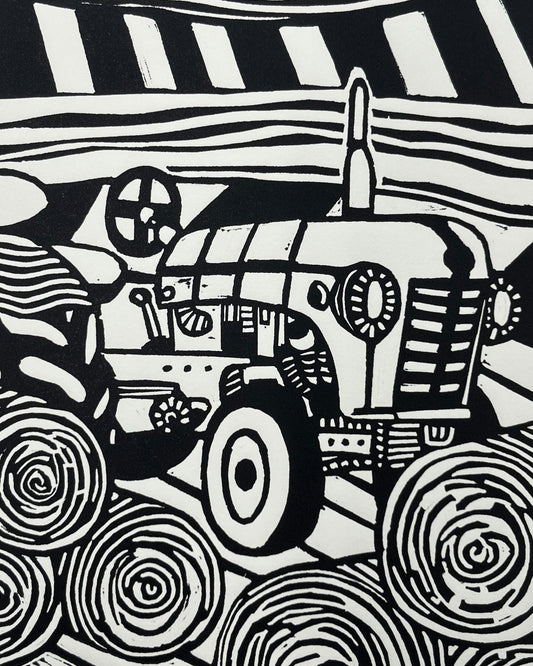Sunday Morning - Framed Linocut