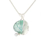 resin and silver necklace with pearl: teal 