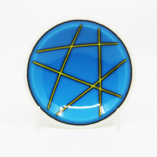 blue glass trinket bowl 