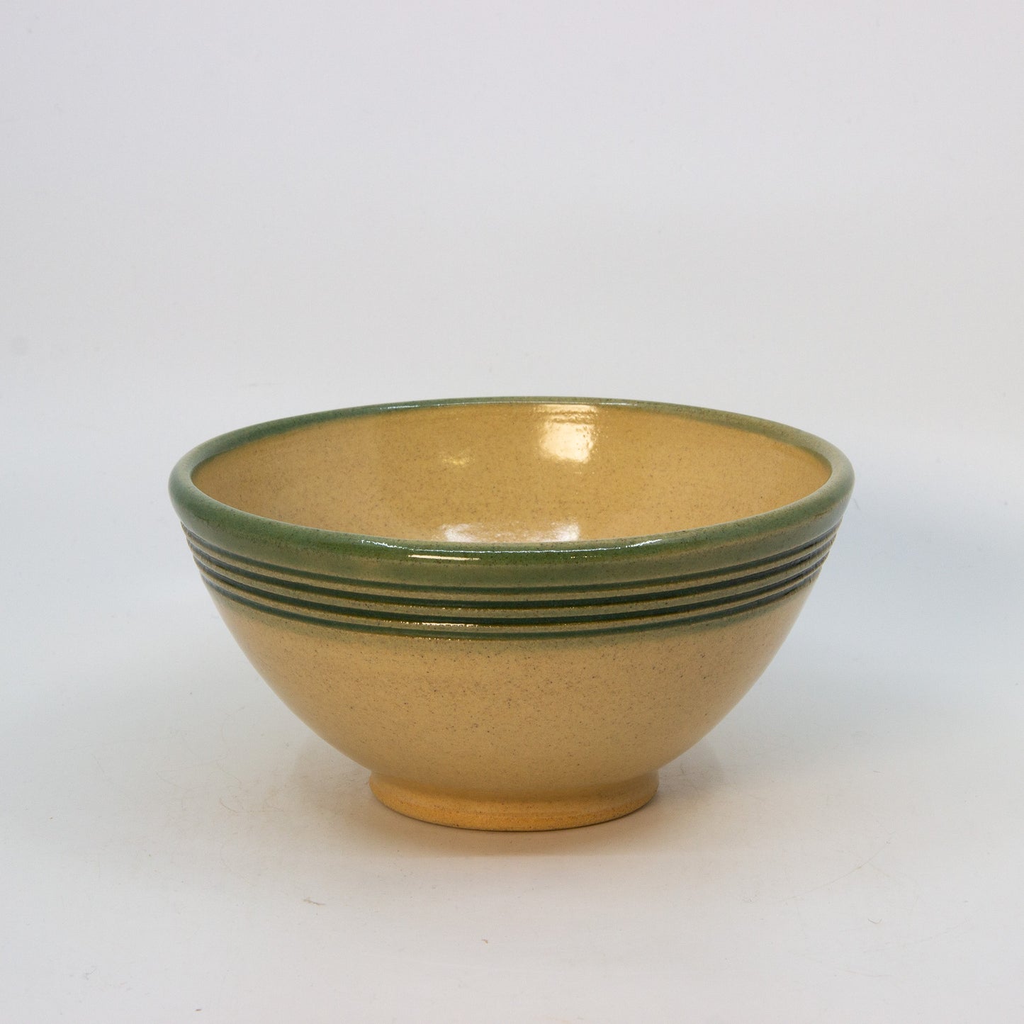Green Yellowware Soup Bowl