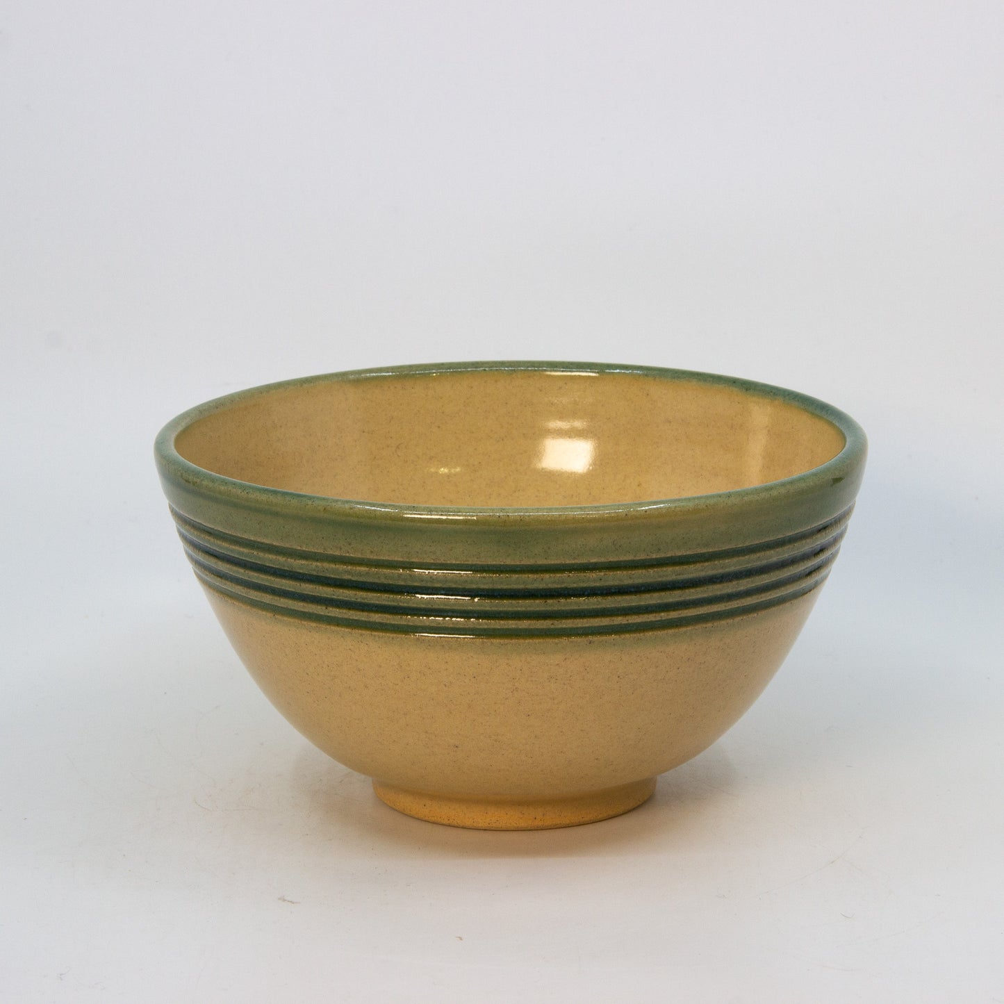 Green Yellowware Soup Bowl