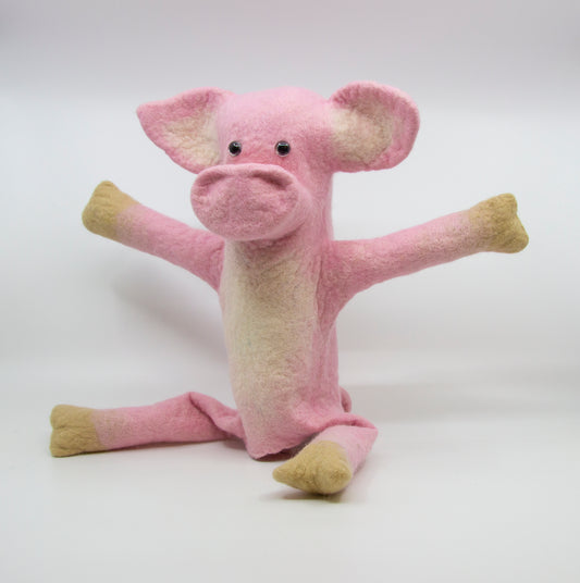 Felted Pig Puppet