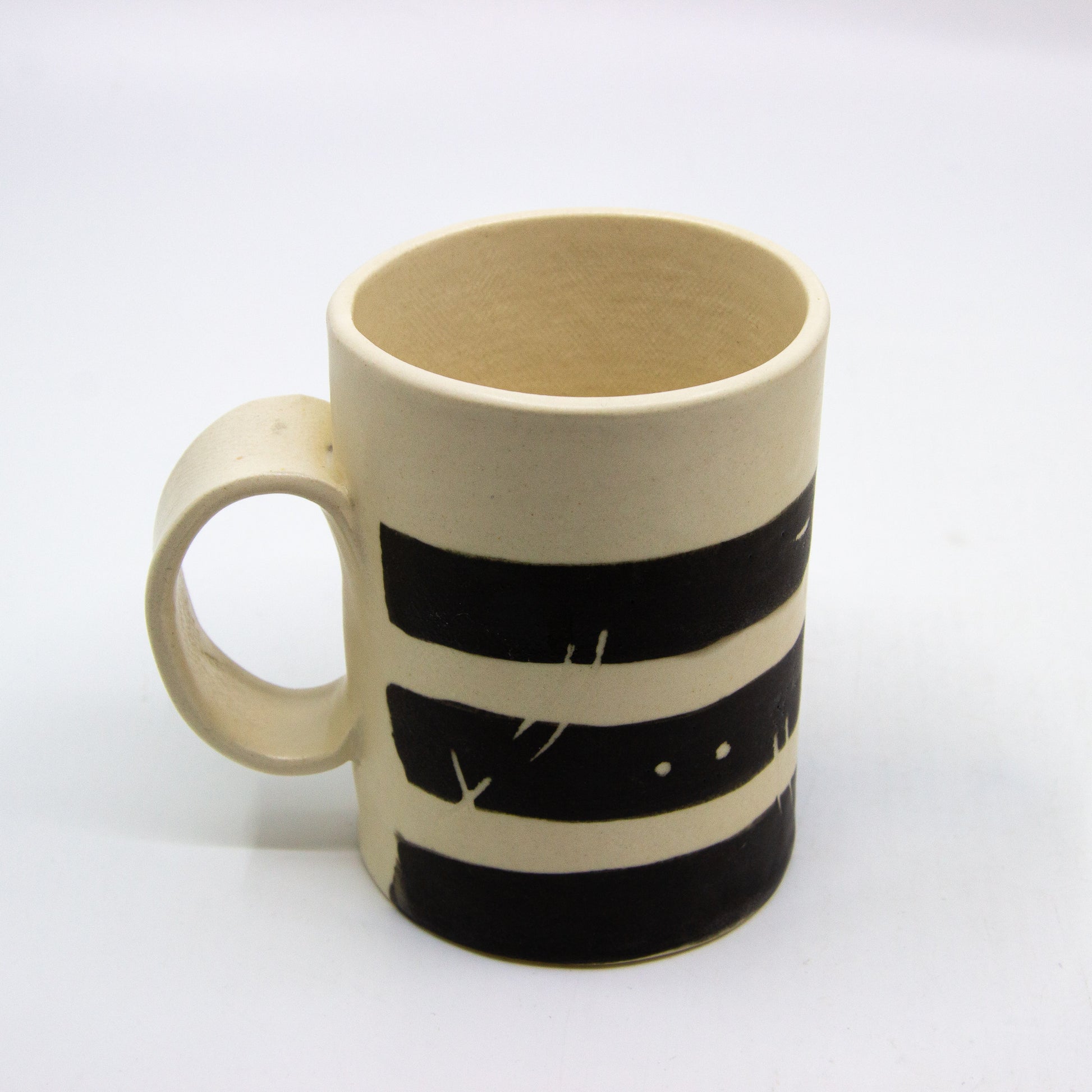 Black and white stripped mug