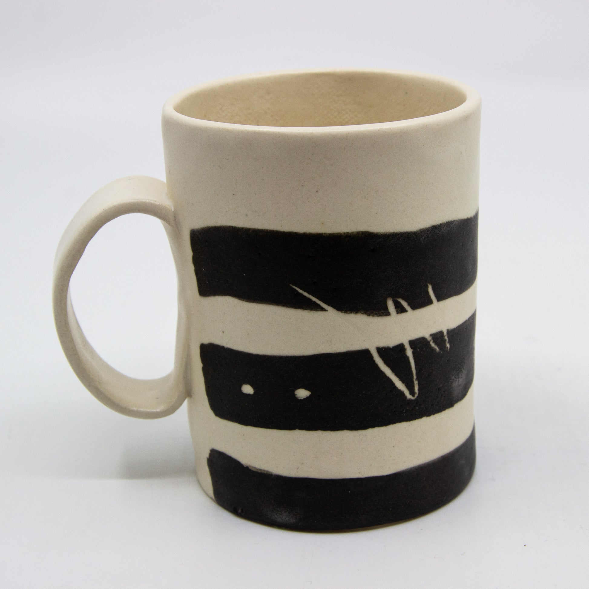 Black and white stripped mug