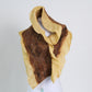 Brown felted scarf with gold chiffon trim