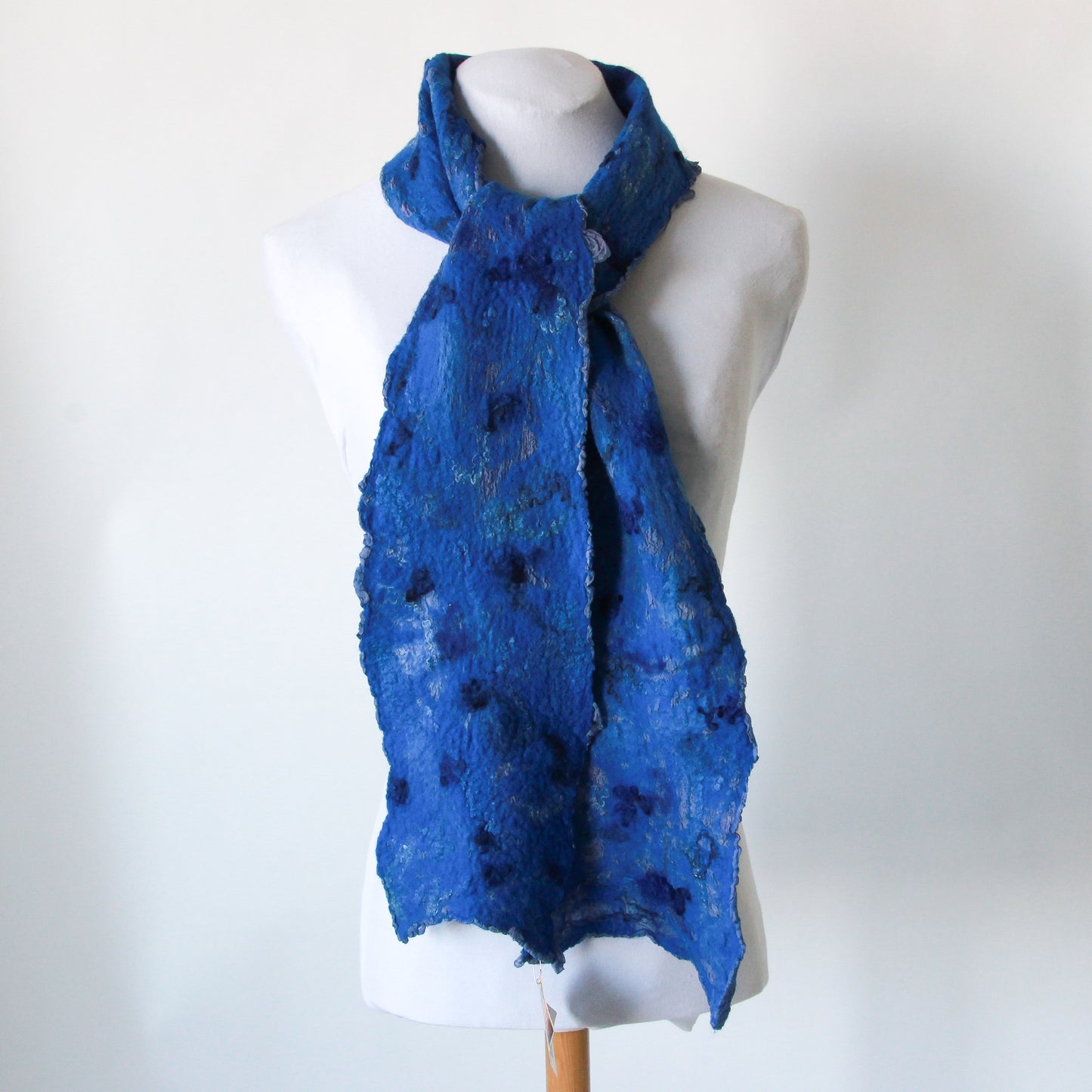 Blue nuno felted scarf