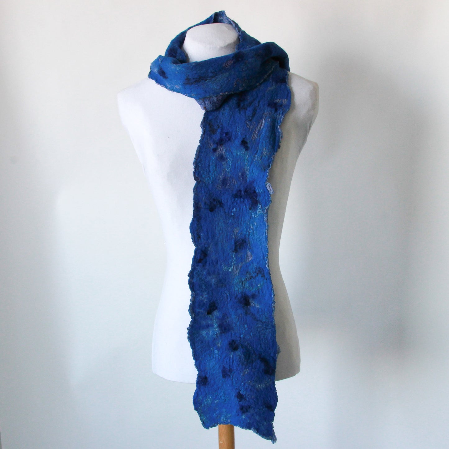 Blue nuno felted scarf