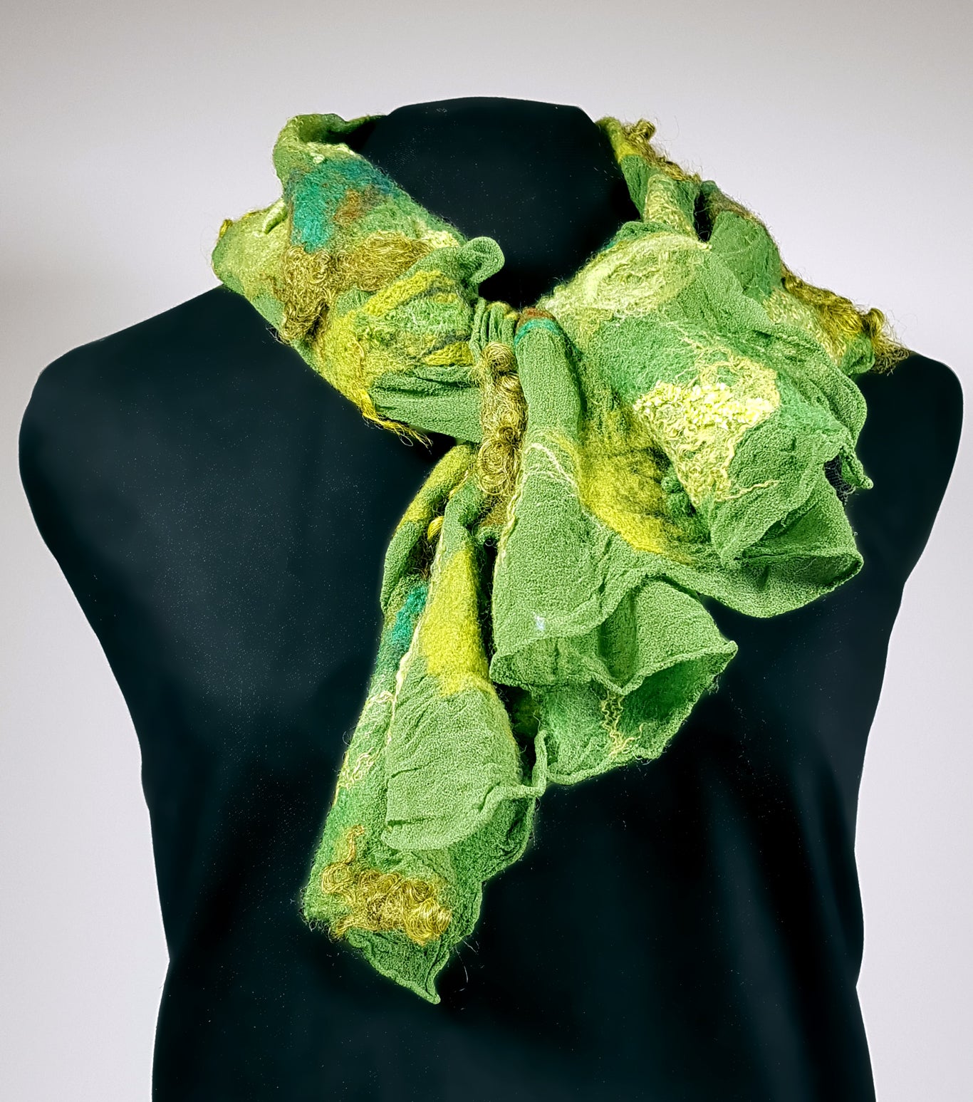 Green felted scarf