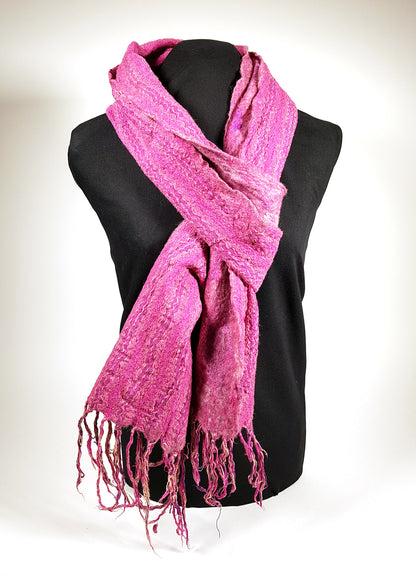 Pink nuno felted scarf