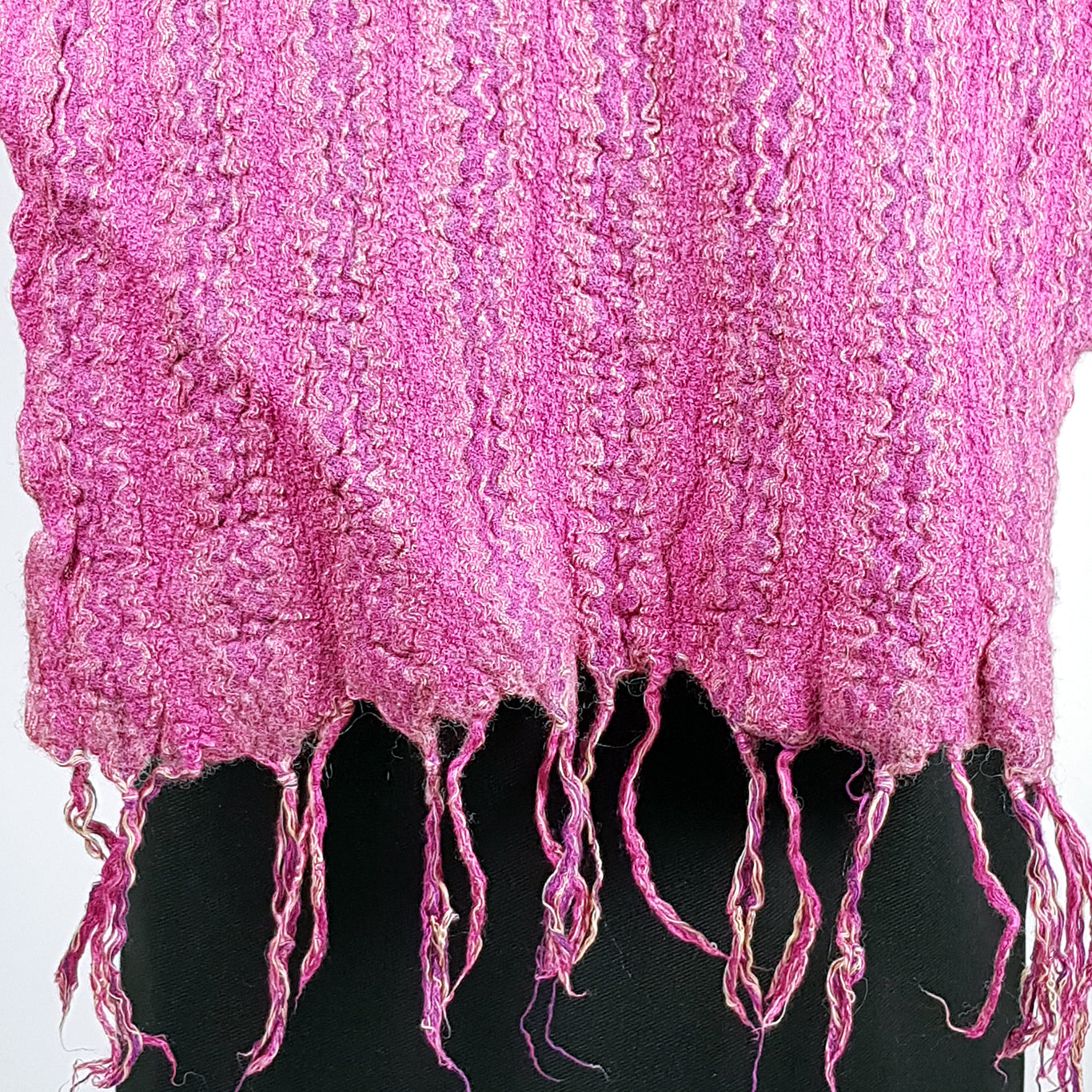 Close up of pink scarf