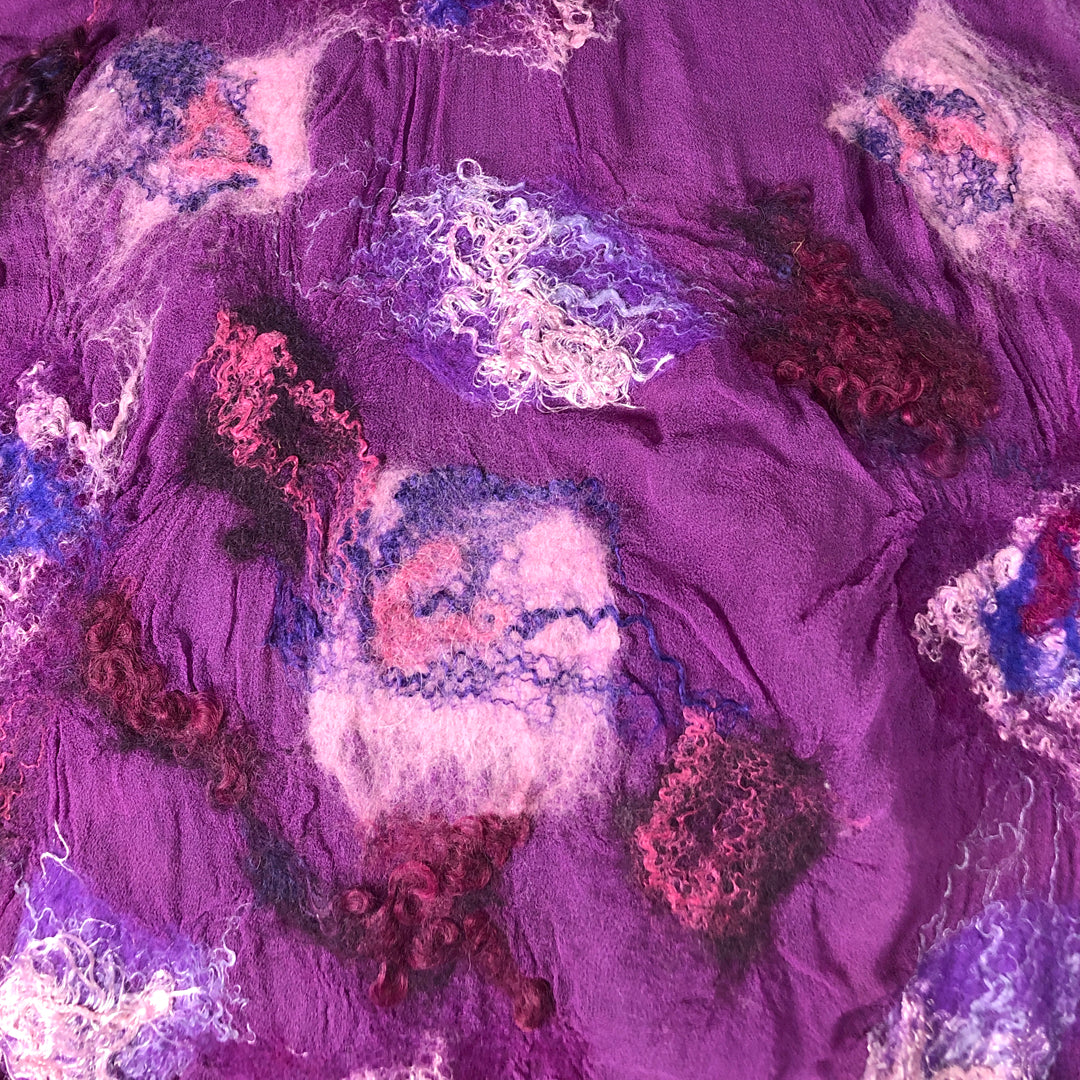 Close up of purple scarf