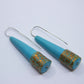 Blue cone earrings with gold specks