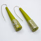 Blue cone earrings with silver specks
