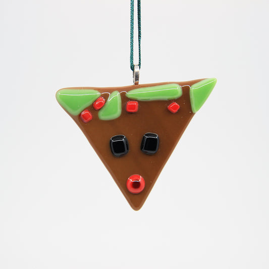 Triangle glass reindeer ornament