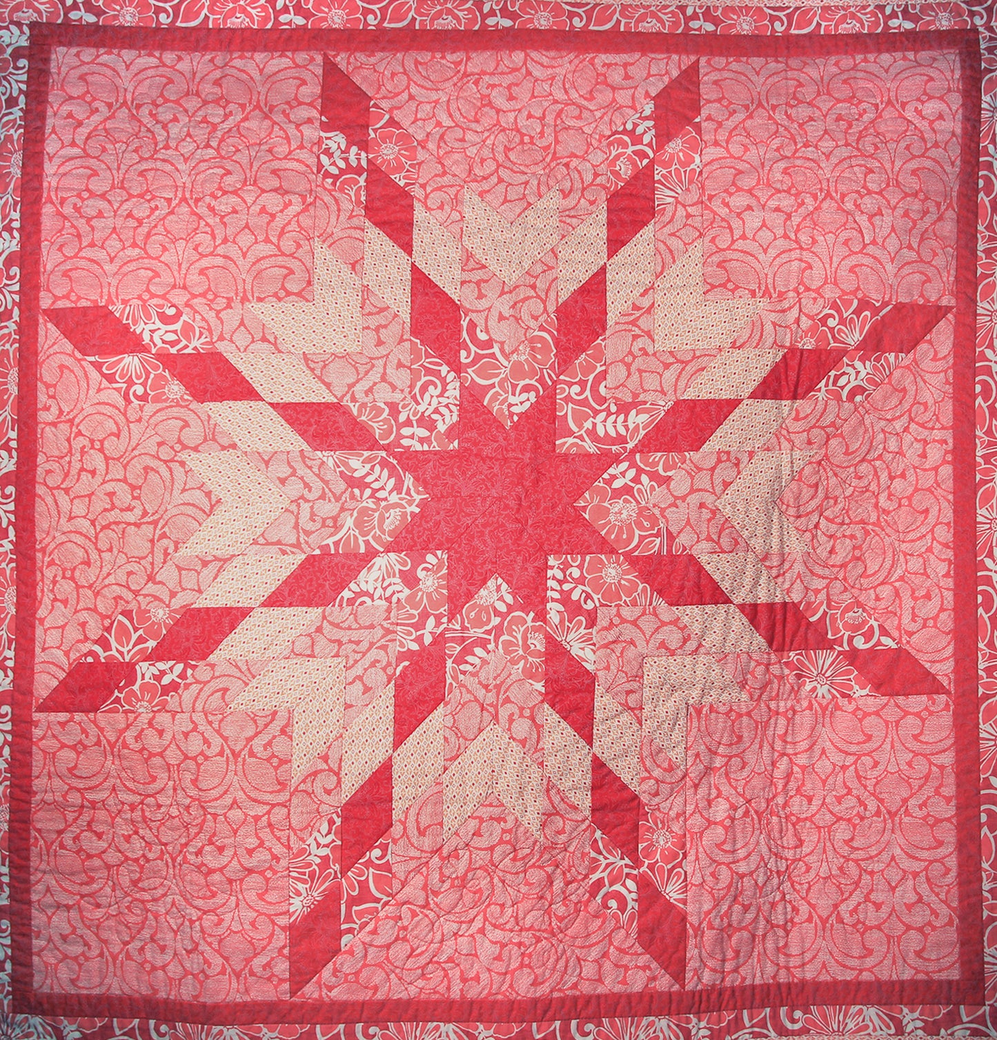 White and Red Quilt