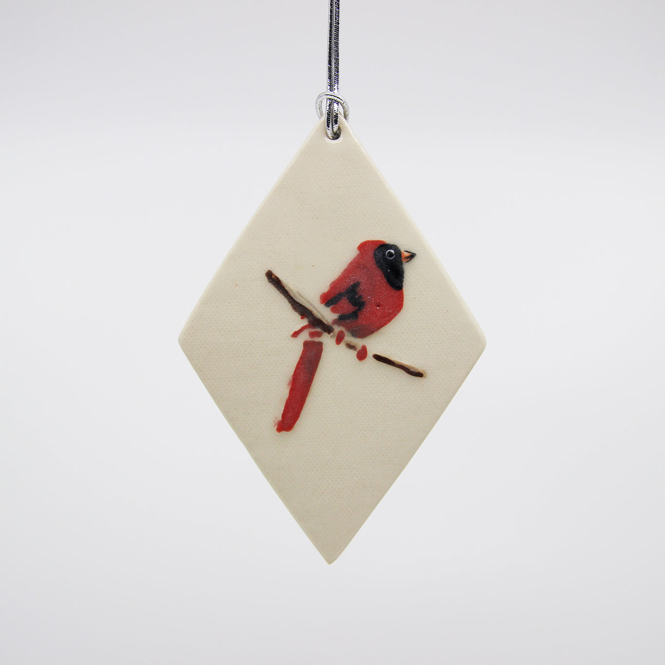 Cardinal Diamond Clay Ornament