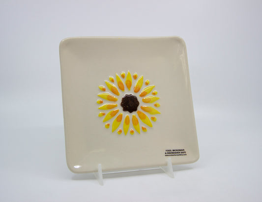 Square luncheon sunflower plate 