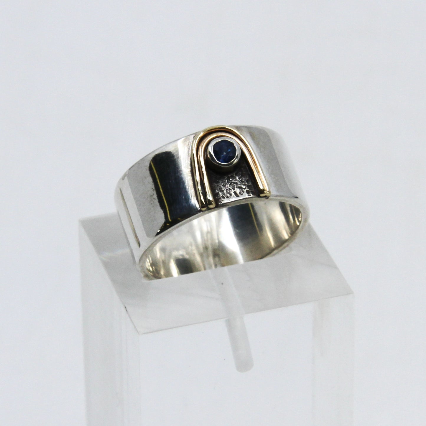 Deco Ring with Gold & Sapphire