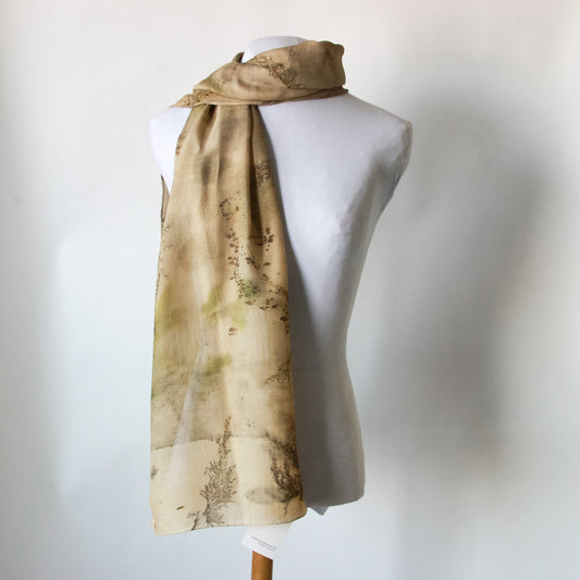 Botanical Print Silk/Wool Scarf