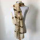 Botanical Print Striped Silk/Wool Scarf