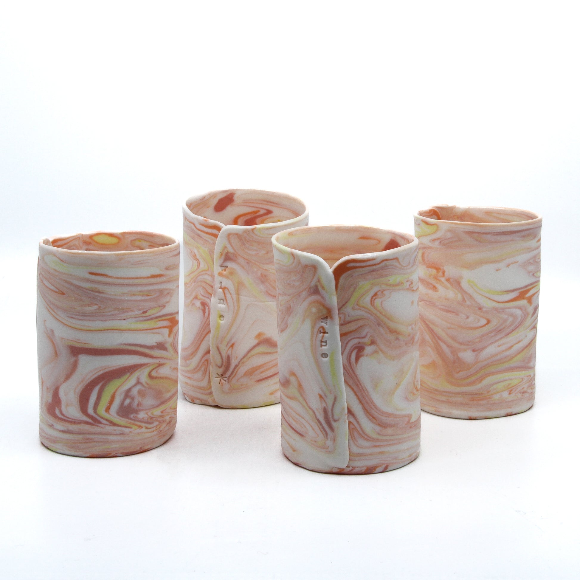 Pink marble wine cup