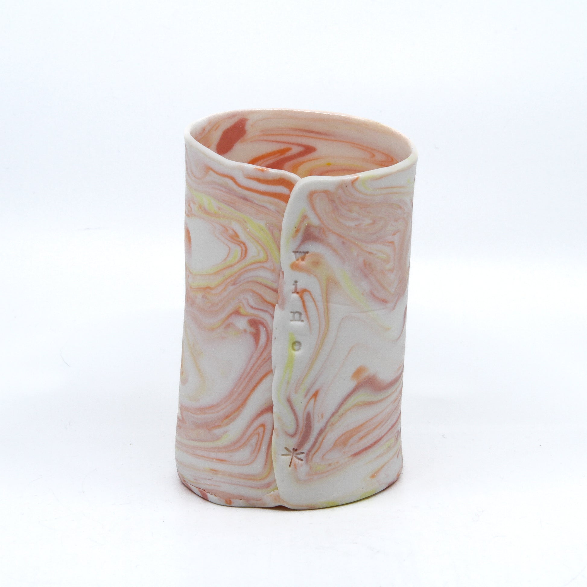 Pink marble wine cup